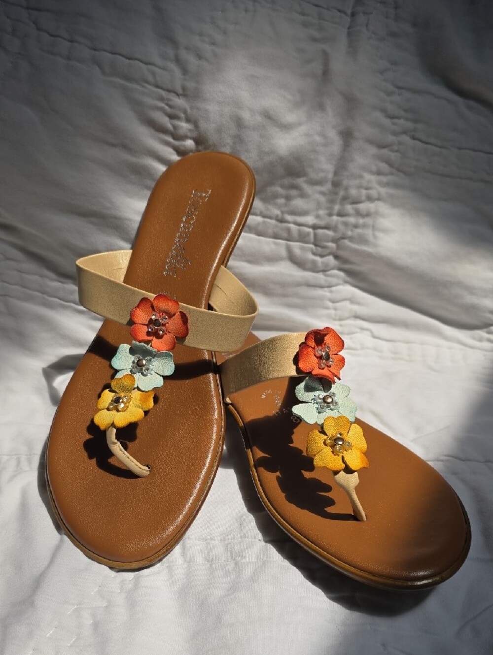 Toscanella Floral Thong Heeled Sandals